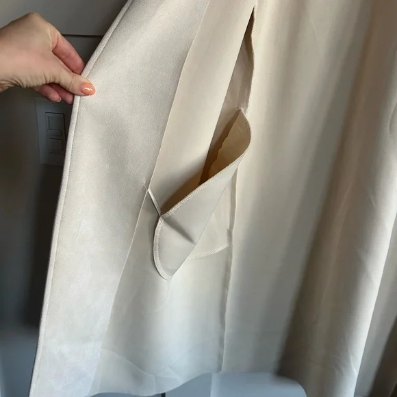 Zara Women's Cream Open-Front Midi Cream Coat - Picture 5 of 5